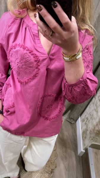 Blouse Purple See U Soon - L'imprimé énergique et Fluide chez Joséphine by Urban Chic à Dieppe 76