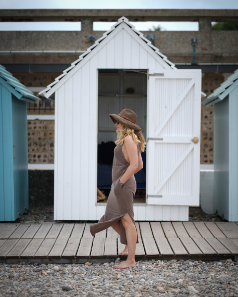 Robe longue terracotta femme Adoré Paris vendue en boutique à Dieppe.
