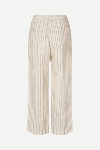 Pantalon Satove Samsoe beige rayé à Dieppe chez Joséphine by Urban Chic
