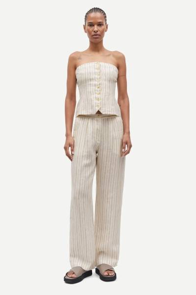 Pantalon Satove Samsoe adoptez l'élégance naturelle du lin pour les beaux jours à Dieppe chez Joséphine by Urban Chic
