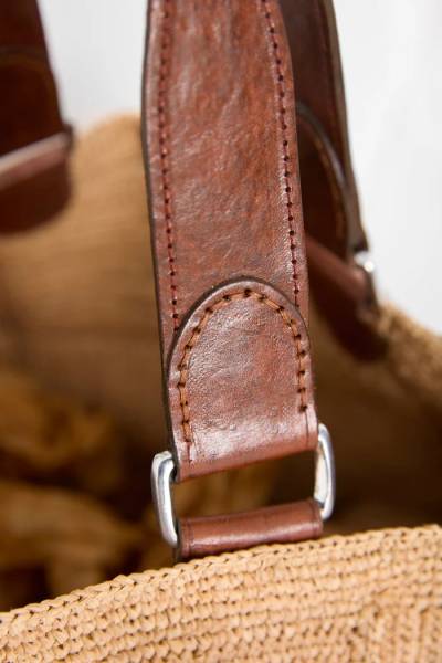 Sac cabas oversize MIRAY IBELIV en raphia nature détails chez Joséphine by Urban Chic à Dieppe