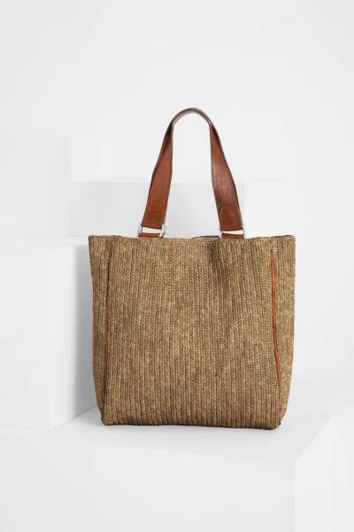 Cabas TOTEMAN IBELIV Dark Tea en raphia naturel – disponible chez Joséphine by Urban Chic à Dieppe