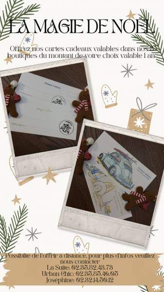 cartes cadeaux de Joséphine by Urban Chic à Dieppe