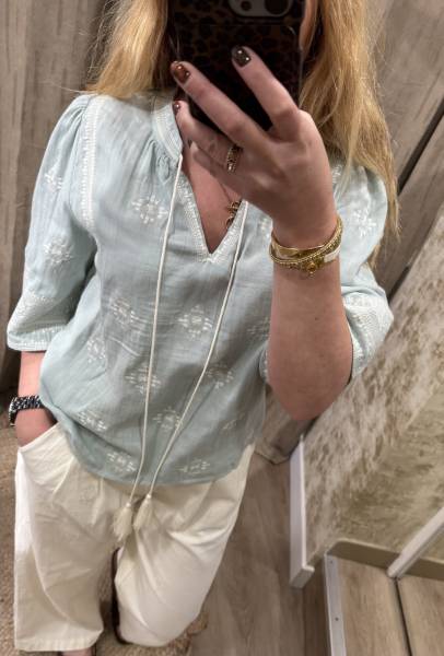 Blouse brodée See U Soon pastel et broderies - le charme bohème chic à Dieppe 76