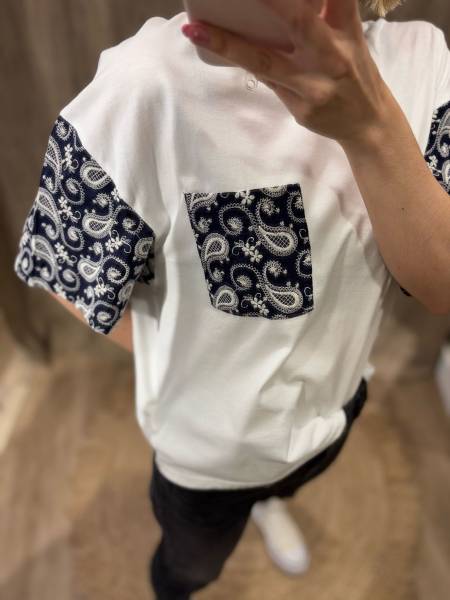 Détail broderie cachemire blanche T-shirt Joan Adoré Paris mode femme Dieppe