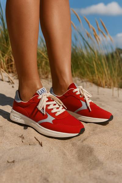 Baskets Beywin GANT daim rouge style rétro running femme Joséphine Dieppe
