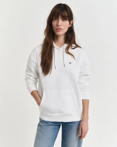 sweat à capuche GANT eggshell pour femme fabriqué de manière éco responsable avec du coton recyclé à Dieppe 